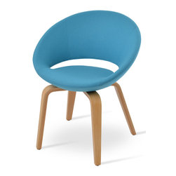 CRESCENT&PLYWOOD NATURAL-TURQUOISE CAMIRA WOOL - Dining Chairs