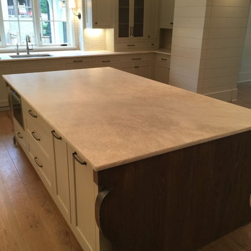 Lace White Leathered countertops