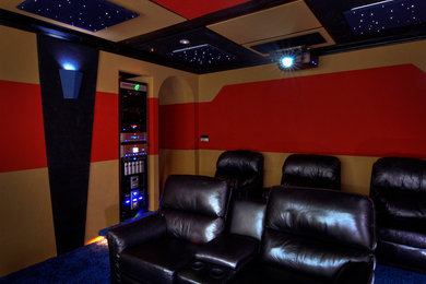 Trendy home theater photo in Phoenix