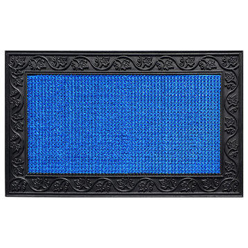 Calloway Mills Tracscraper Blue Poly/Rubber Doormat, 18"x30"