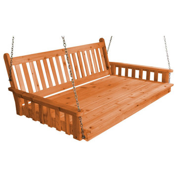 Pine Traditional English Swingbed, Cedar Stain, 5 Foot