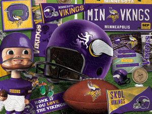 NFL Minnesota Vikings Wooden Retro Series Puzzle