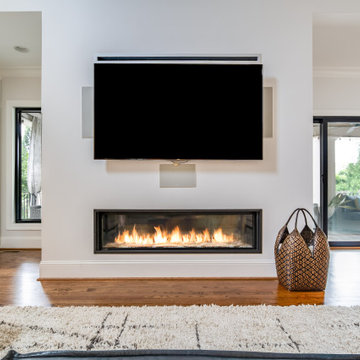 Modern Living Room Fireplace with TV Above