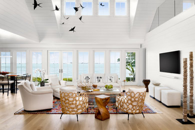 Inspiration for a coastal living room remodel in Baltimore