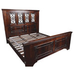Moti - Cal King Bed - Old World designs meets modern day functionality in this timeless collection. Made to feel right at home in a wide range of homes, these pieces are are beautifully hand carved in all the right places and will be cherished for generations.      Crafted of Kiln-dried solid Acacia Wood with a hand finished warm deep stain.