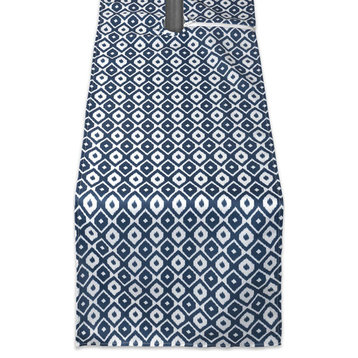 DII Blue Ikat Outdoor Table Runner With Zipper