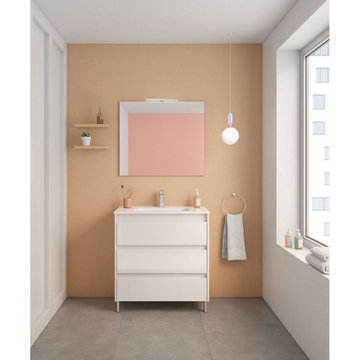 Modern 32 in. Freestanding 3 Drawers White Vanity Base Cabinet, RV3B-32W