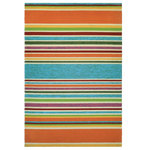 Couristan Inc - Couristan Covington Sherbet Stripe Indoor/Outdoor Area Rug, Multi, 5'6"x8' - Designed with today's  busy households in mind, the Covington Collection showcases versatile floor fashions with impressive performance features that add to their everyday appeal. Because they are made of the finest 100% fiber-enhanced Courtron polypropylene, Covington area rugs are water resistant and can be used in a multitude of spaces, including covered outdoor patios, porches, mudrooms, kitchens, entryways and much, much more. Treated to prevent the growth of mold and mildew, these multi-purpose area rugs are exceptionally easy to clean and are even considered pet-friendly. An ideal decor choice for families with young children, or those who frequently entertain, they will retain their rich splendor and stand the test of time despite wear and tear of heavy foot traffic, humidity conditions and various other elements. Featuring a unique hand-hooked construction, these beautifully detailed area rugs also have the distinctive aesthetic of an artisan-crafted product. A broad range of motifs, from nature-inspired florals to contemporary geometric shapes, provide the ultimate decorating flexibility.