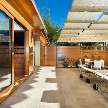 South Courtyard View - Fully Covered Awning