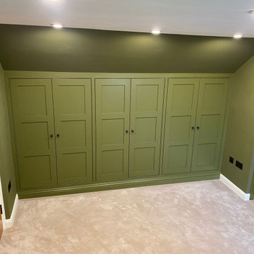 Loft wardrobe shaker doors with beaded frame