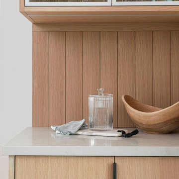 Natural Rift-Cut White Oak Modern Kitchen Dining Hutch