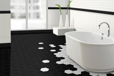 Inspiration for a contemporary bathroom remodel in Montreal