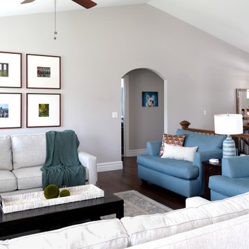 Transitional open plan family room