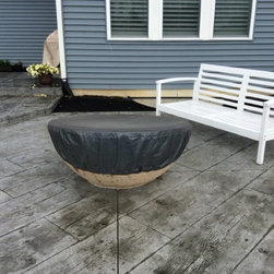 Round Vinyl Fire Pit Cover in Black - Fire Pit Accessories