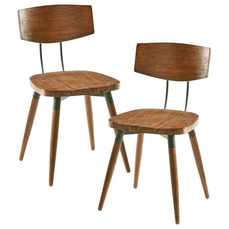 INK+IVY Frazier Industrial Wooden Dining Chair (Set of 2)