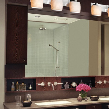 Limoges Modular Bath Bars, Oval, Polished Chrome With Waves Shades