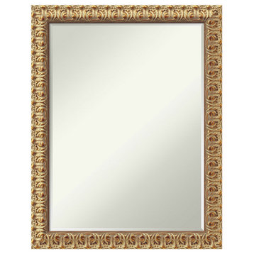 Florentine Gold Petite Bevel Wood Wall Mirror 21.5 x 27.5 in.
