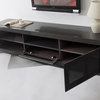 Coordinator TV Stand With Black IR Glass, Gray High-Gloss and Stainless Steel