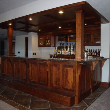 Tiger Maple Bar with Logo on Mirror