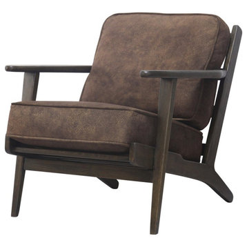 New Pacific Direct Albert 19" Fabric Accent Chair in Dark Brown/Mocha Hide