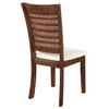 Walden Cane Back Dining Chair With Burnt Brown Base and Linen Fabric Seat
