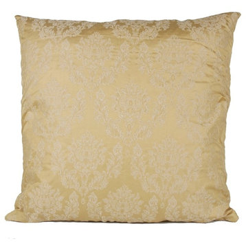 Golden Damask 90/10 Duck Insert Pillow With Cover, 22x22