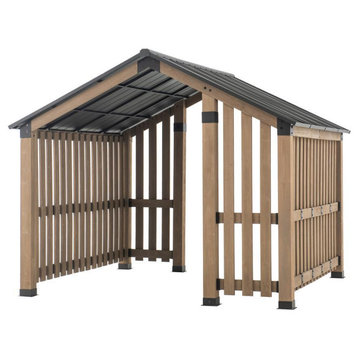 Sunjoy 11 ft. x 11 ft. Sienna Cedar Wood Framed Hot Tub Gazebo with Steel...