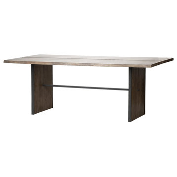 Ledger III Natural Brown Solid Wood w/Live Edge Rectangular Dining Table