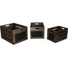 Wooden Box Set With Chalkboard - Brown