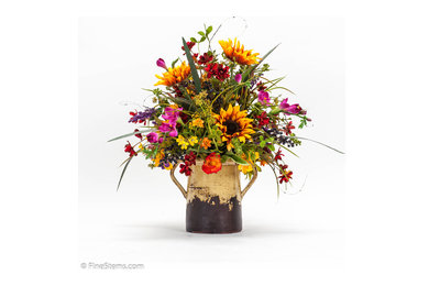 Sunflowers w/ Flowers in ceramic jar