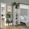 Bestar Orion 20" Narrow Shelving Unit in White and Walnut Gray