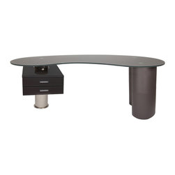 Katie Executive Desk | Grey - Desks And Hutches