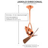 Jarold Direcional Directional Ceiling Fan With Mahogany Blades, Polished Chrome Finish With Mahogany Blades