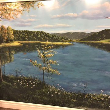 Virginia Landscape Mural, hand-painted for a dining room in Windermere, Florida