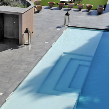 Pool deck ideas - concrete wood