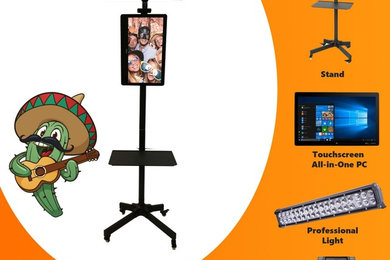 Photo Booth package (touchscreen, lights, camera, stand)