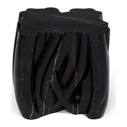 MONOCHROME BLACK FAUX-MARBLE Side Tables - Side Tables And End Tables