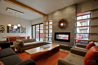Example of a trendy home design design in Portland