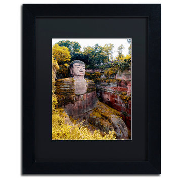 Philippe Hugonnard 'Giant Buddha II' Art, Black Frame, Black Matte, 14"x11"