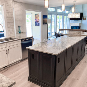 Lakehouse kitchen view into family room