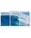 Blue Ocean Wave Metal Print Wall Art, 3 Panel Split, Triptych Wall Art, 48x24