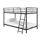 DHP Junior Modern Metal Twin over Twin Low Bunk Bed for Kids in Black