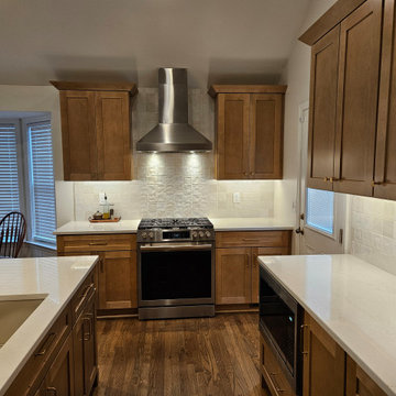 Transitional Kitchen Remodel With New Sandstone Colored Cabinets