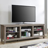 70" Wood Media TV Stand Storage Console, Driftwood