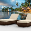 BROWN SERIES 3-Piece Modern Outdoor Patio Furniture Chaise Lounger Set