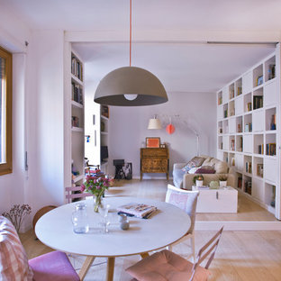 Cette photo montre une salle à manger scandinave de taille moyenne.