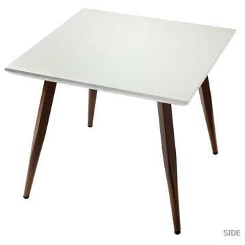 Dining Table With Coffee Metal Legs, Square