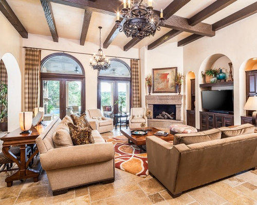 Spanish-Style Living Room Design Ideas & Remodel Pictures | Houzz