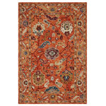 Loloi - Loloi Padma PMA-01 Transitional Area Rug, Orange/Multi, 7' 9" x 9' 9" - Hooked of 100% wool by skilled artisans in India, the Padma Collection features a natural thick pile. Through bold color combinations and asymmetrical designs, Padma takes the familiar wool hook construction and gives it a fresh spin.