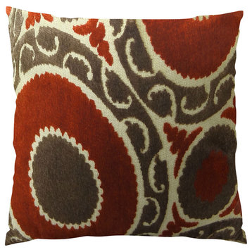 Plutus Pomegranate Handmade Throw Pillow, Double Sided, 18x18